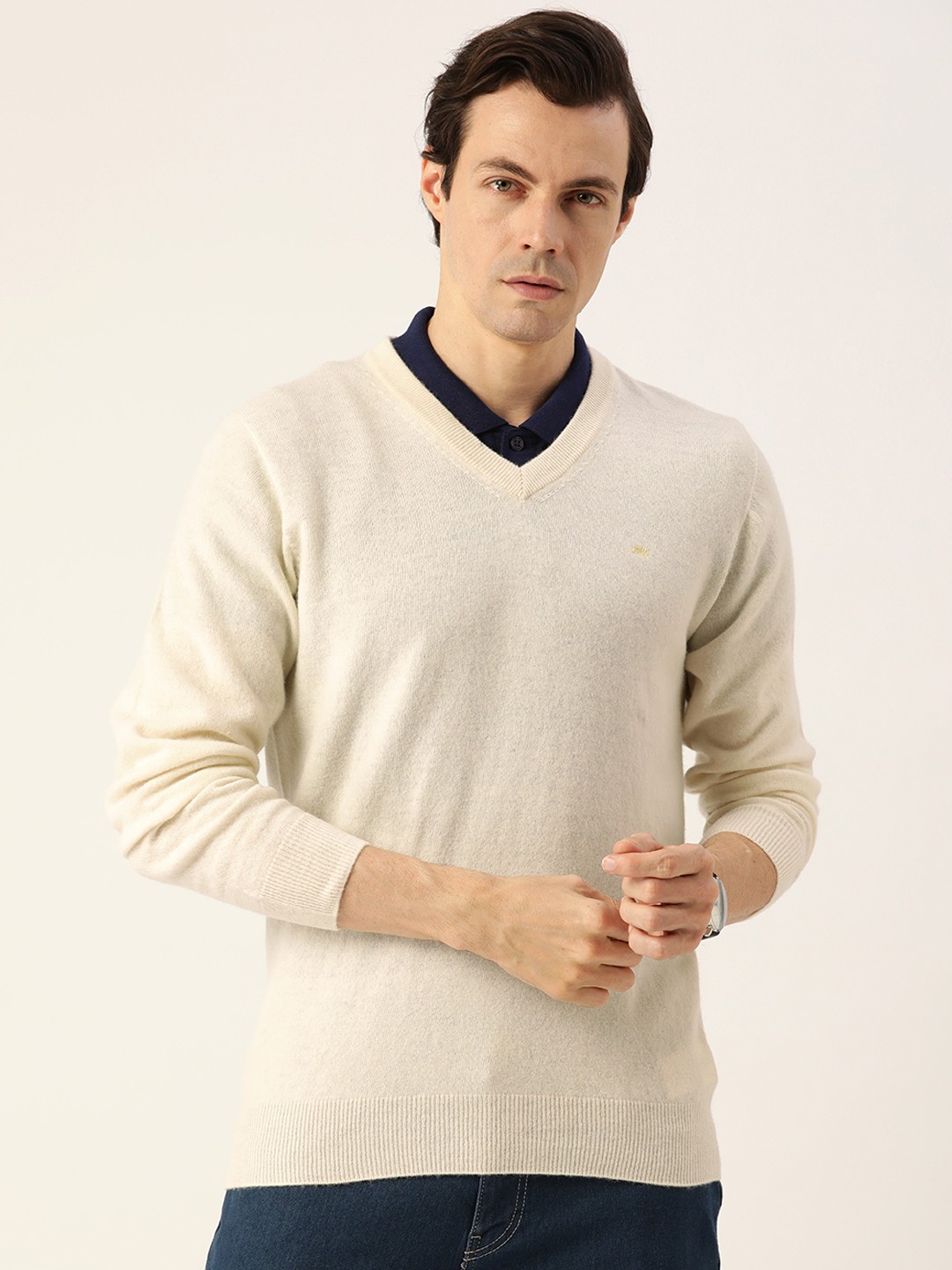 

Monte Carlo Men Off White Solid Pullover