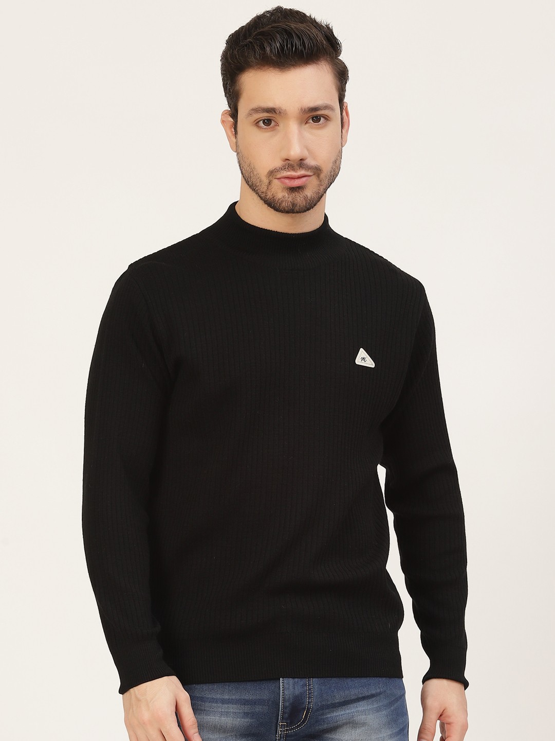 

Monte Carlo Men Black Ribbed Pullover