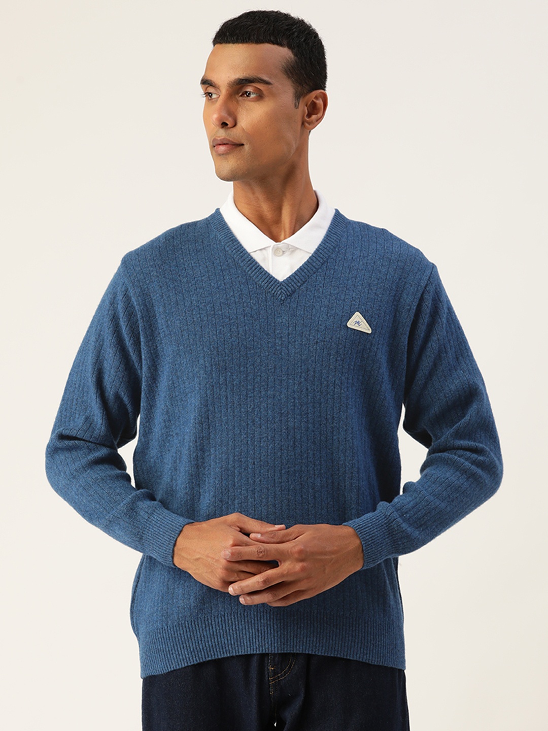 

Monte Carlo Men Blue Solid Pullover