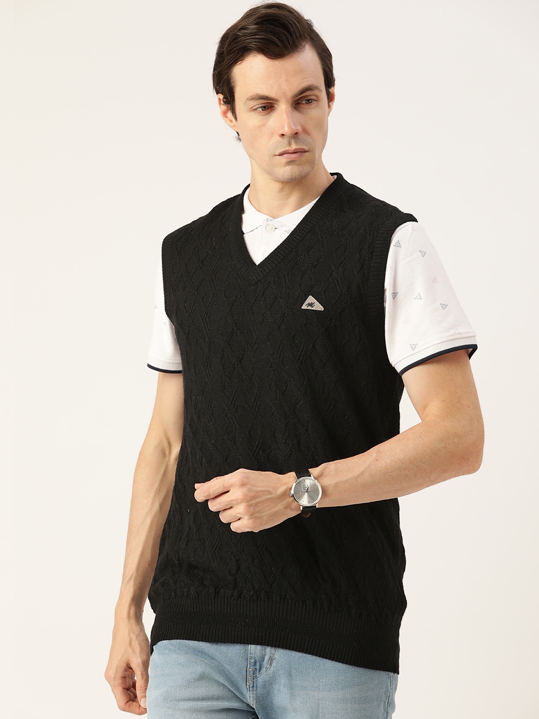 

Monte Carlo Men Black Cable Knit Sweater Vest