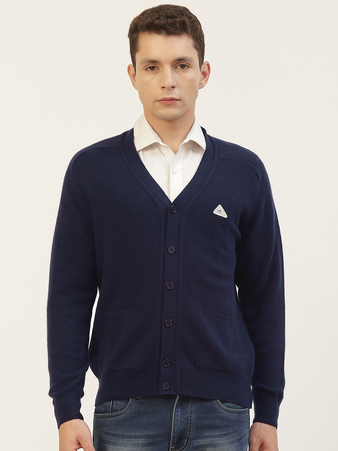 

Monte Carlo Men Navy Blue Solid Cardigan