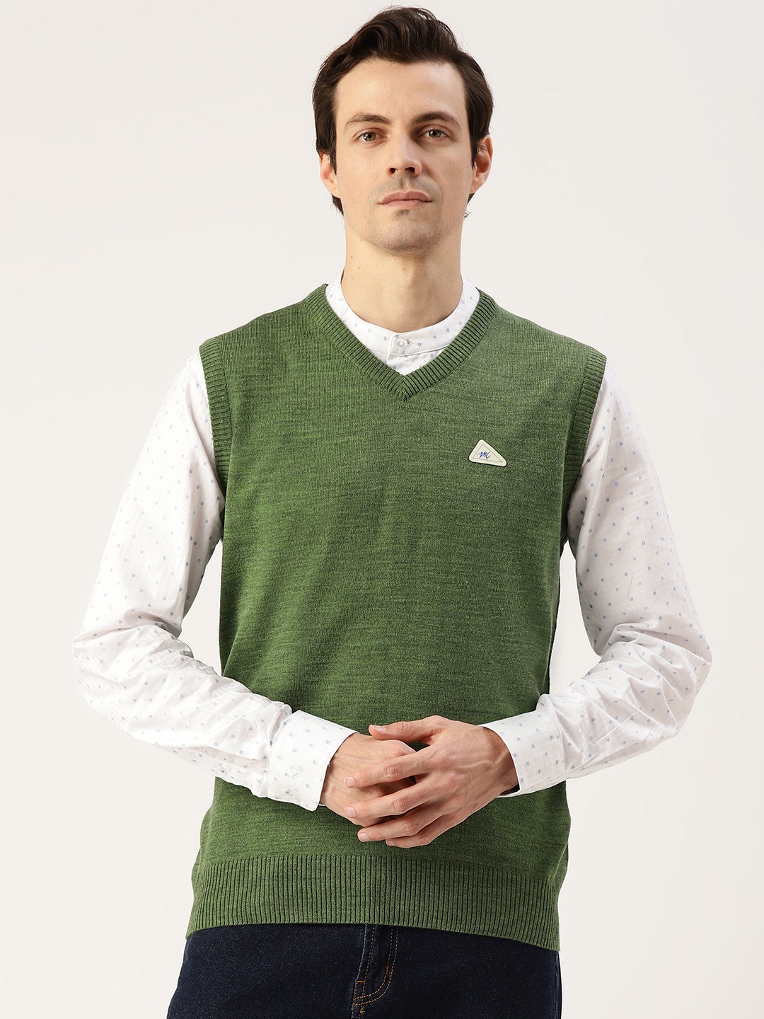 

Monte Carlo Men Olive Green Sweater Vest
