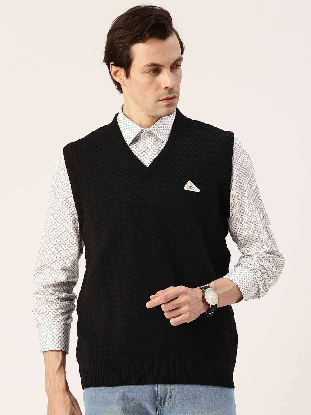 

Monte Carlo Men Black Cable Knit Sweater Vest