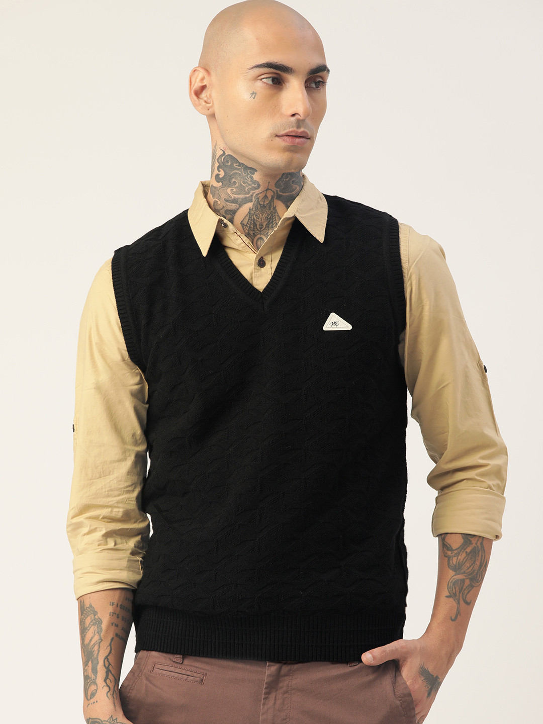

Monte Carlo Men Black Cable Knit Sweater Vest