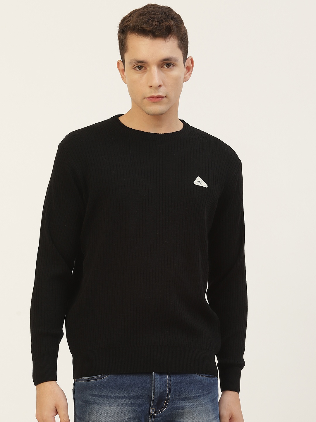 

Monte Carlo Men Black Ribbed Sweater