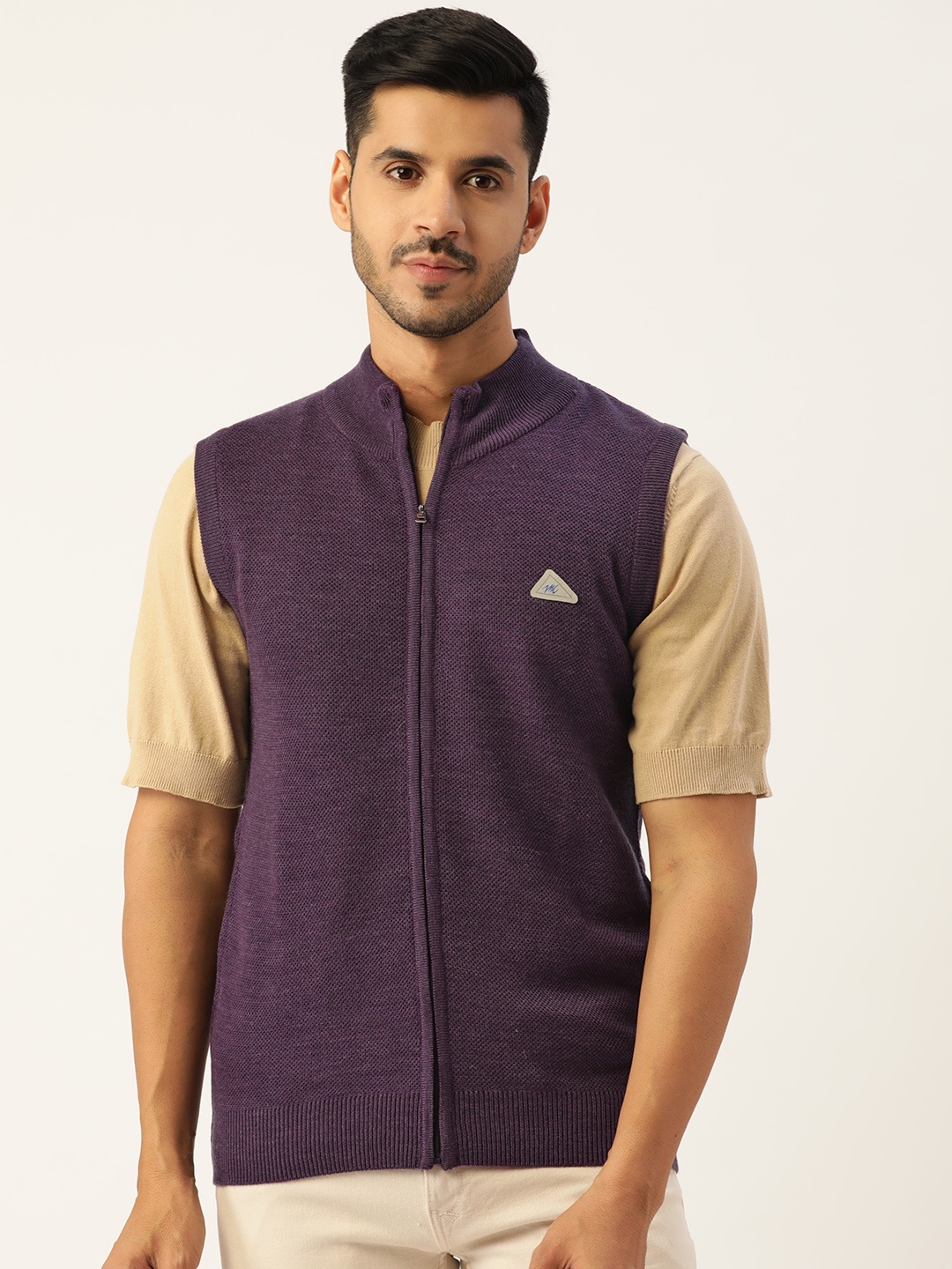 

Monte Carlo Men Purple Solid Sweater