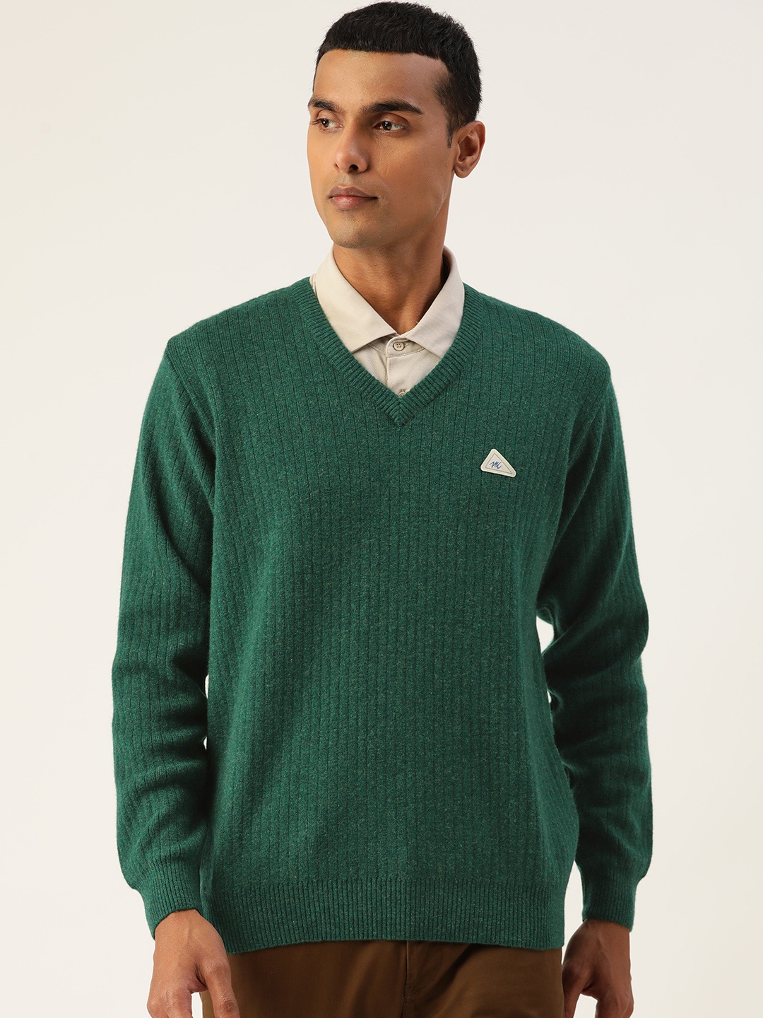 

Monte Carlo Men Green Solid Pullover