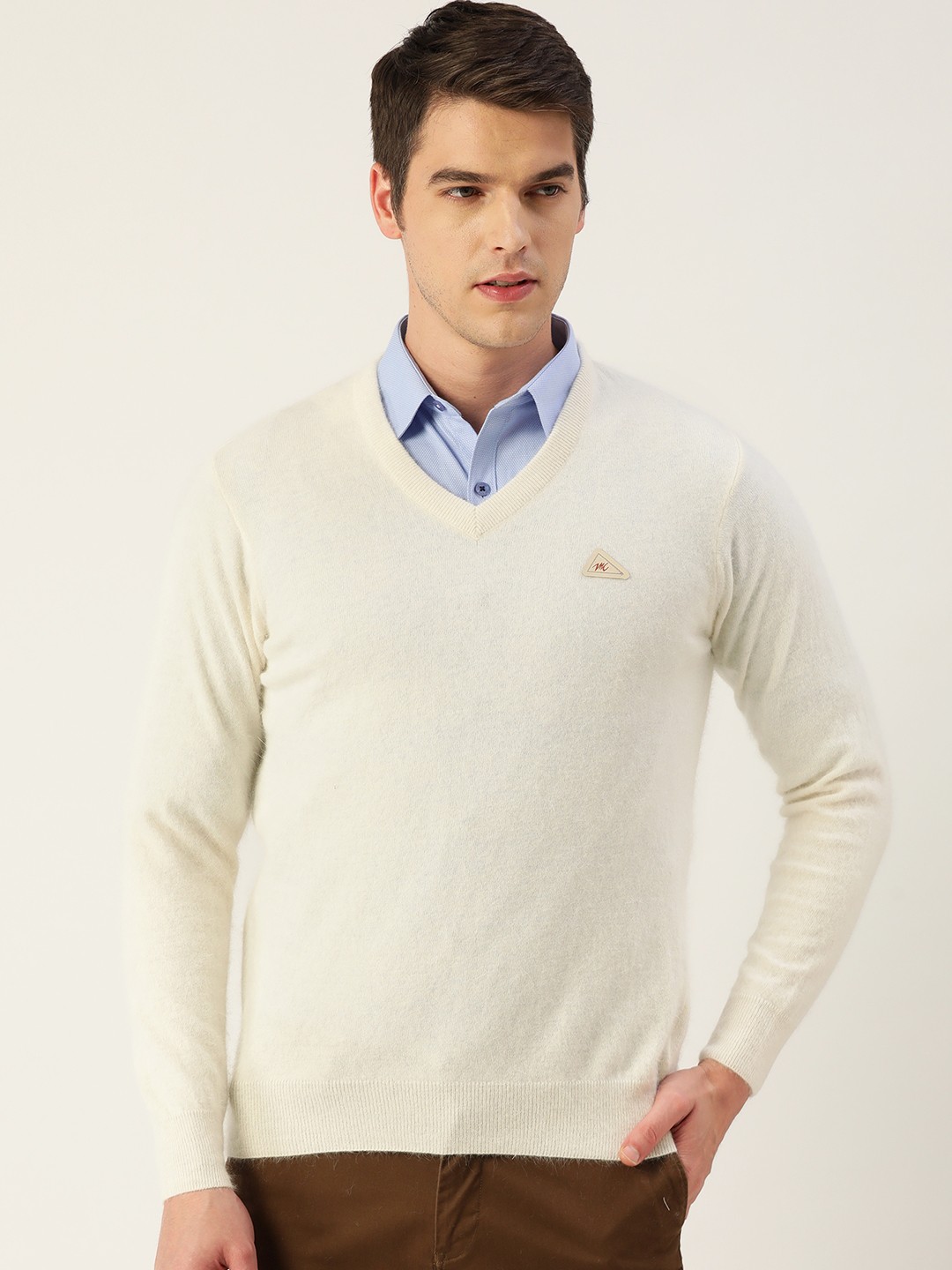 

Monte Carlo Men White Solid Pullover