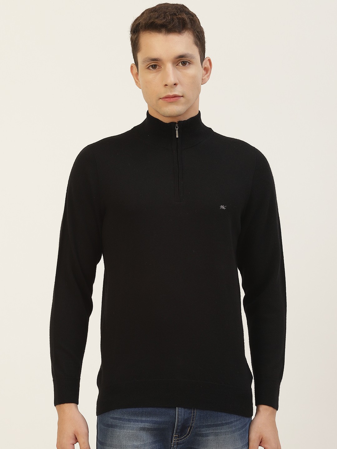 

Monte Carlo Men Black Solid Sweater