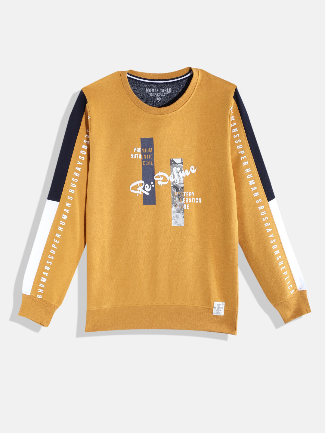 

Monte Carlo Boys Mustard Yellow & White Printed Sweatshirt
