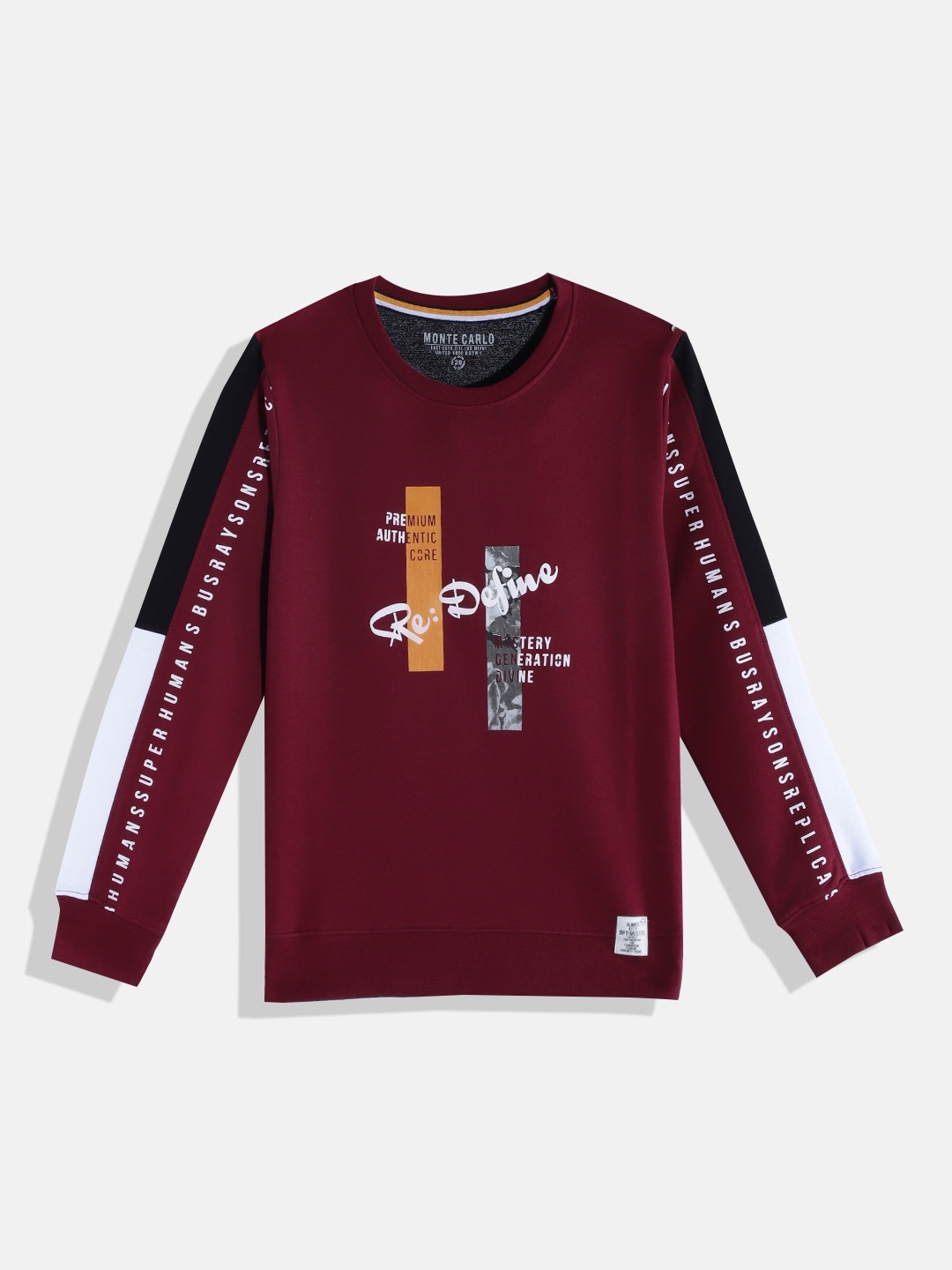 

Monte Carlo Boys Maroon & White Typography Printed Sweatshirt