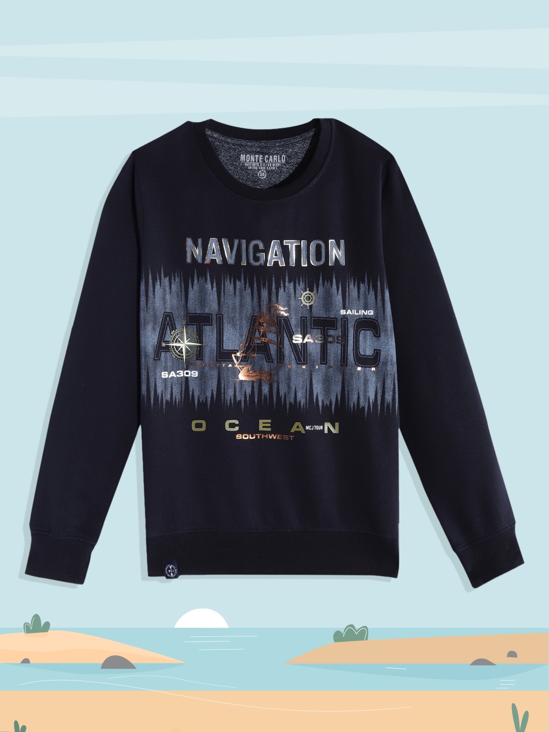 

Monte Carlo Boys Navy Blue Printed Sweatshirt
