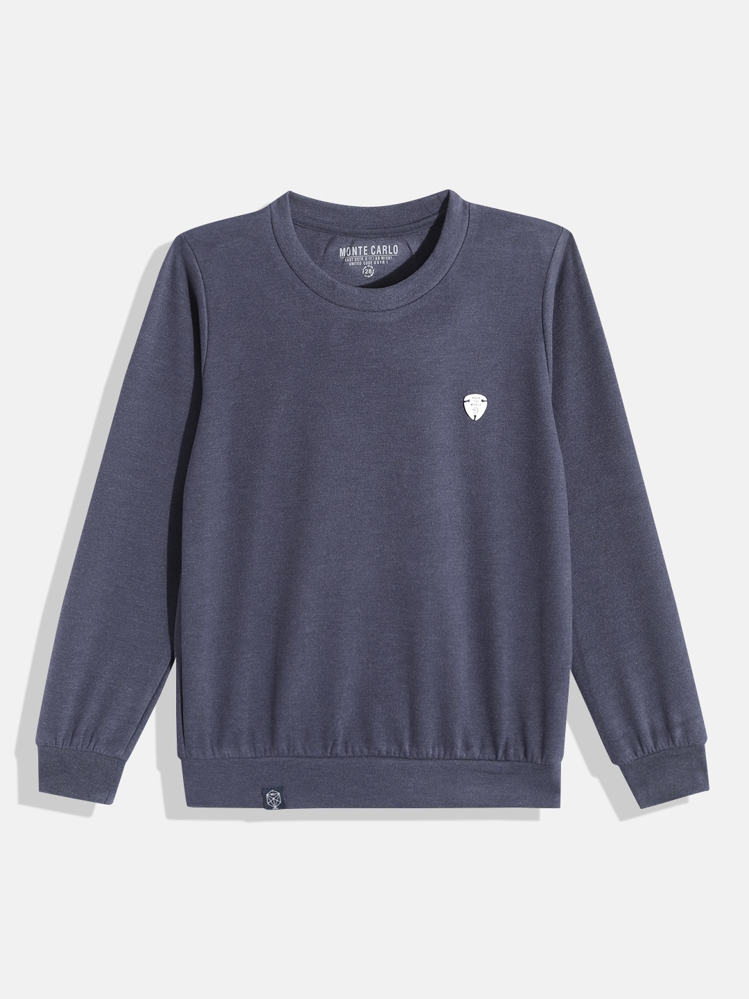 

Monte Carlo Boys Navy Blue Solid Round Neck Sweatshirt