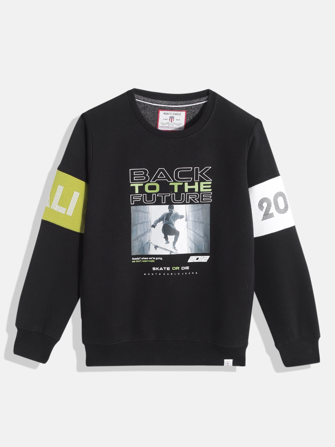 

Monte Carlo Boys Black & White Graphic Printed Sweatshirt