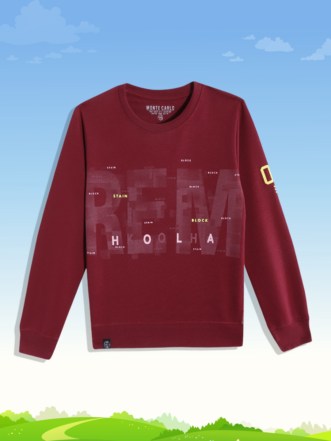 

Monte Carlo Teen Boys Maroon & White Typography Printed Sweatshirt