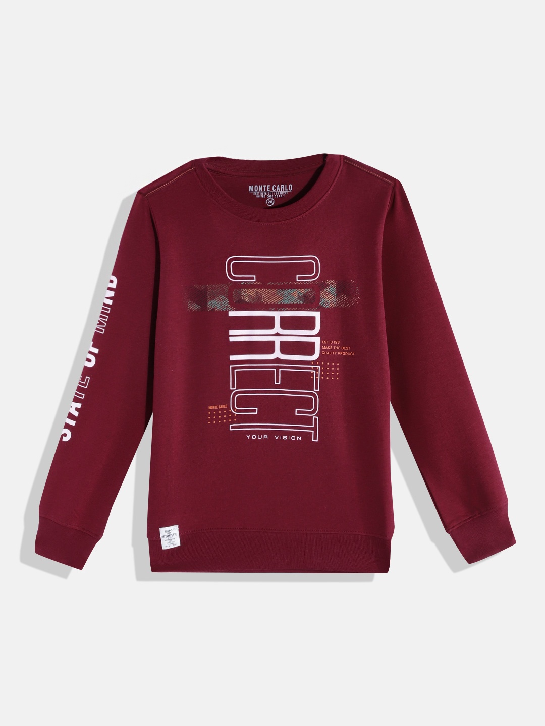 

Monte Carlo Boys Maroon & Pink Printed Sweatshirt