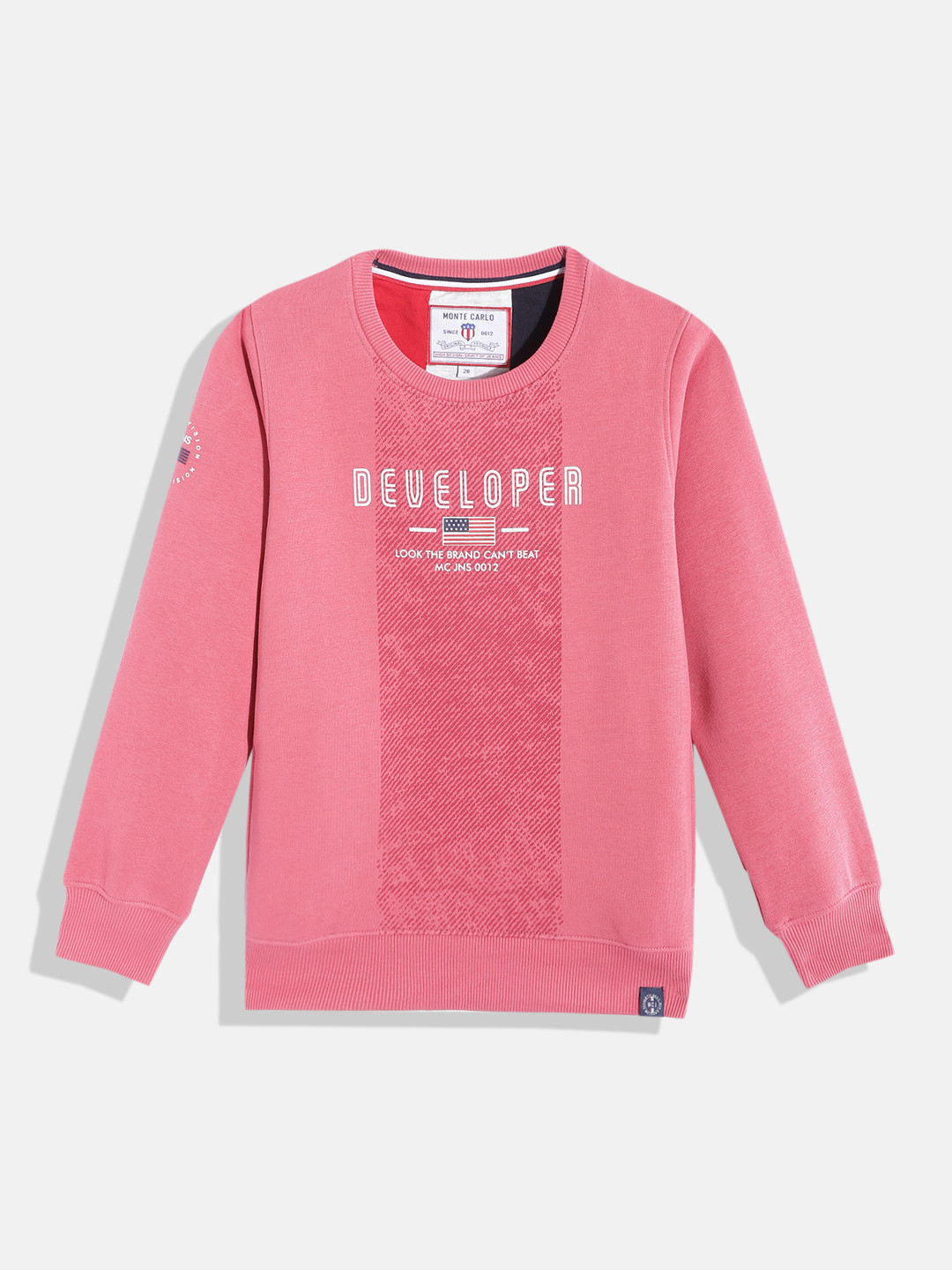

Monte Carlo Boys Pink & White Printed Sweatshirt, Maroon