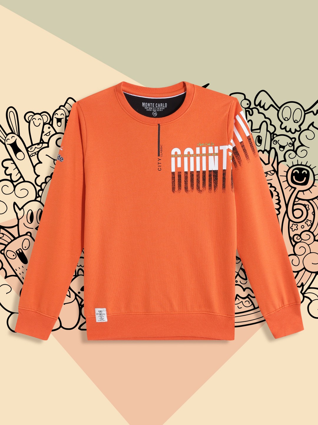 

Monte Carlo Boys Orange Printed Sweatshirt
