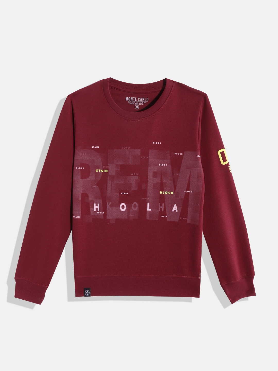 

Monte Carlo Boys Maroon & White Typography Printed Sweatshirt