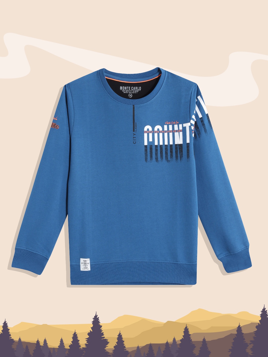 

Monte Carlo Boys Blue Printed Sweatshirt