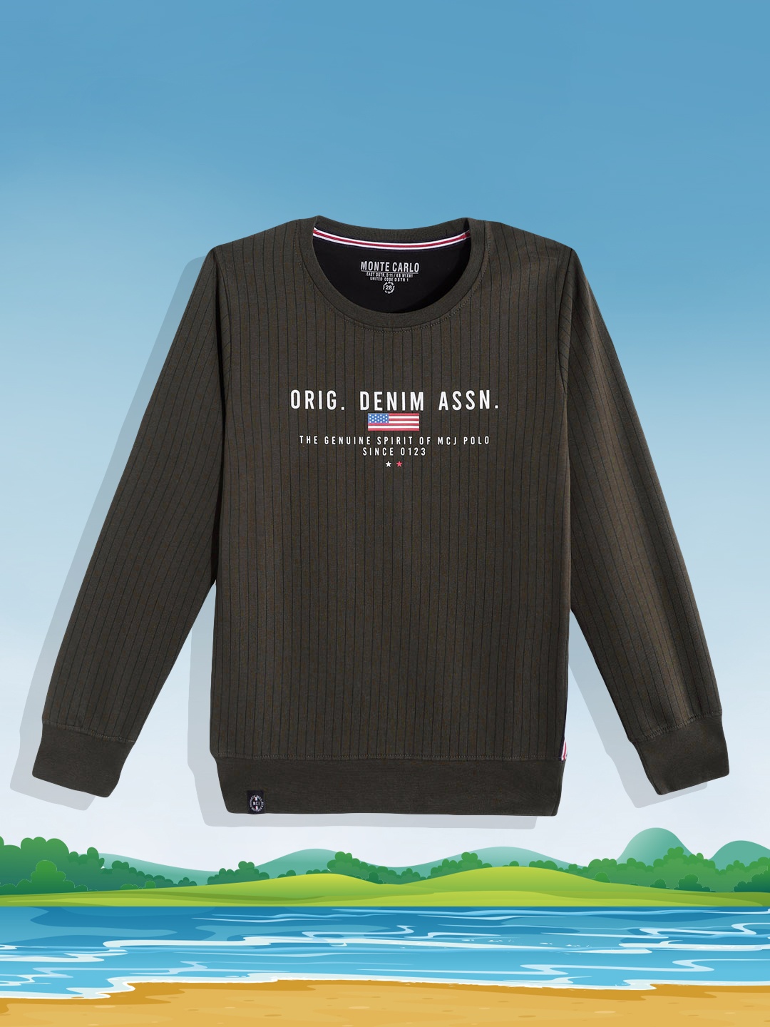 

Monte Carlo Boys Olive Green & White Typography Printed Sweatshirt