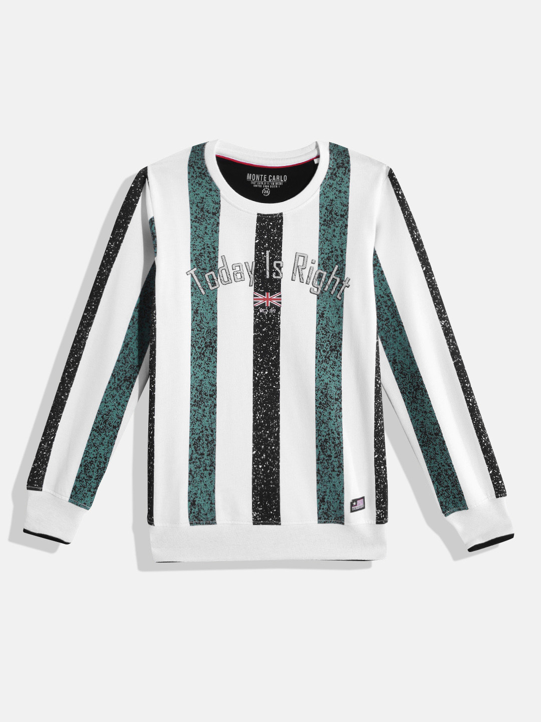 

Monte Carlo Boys White & Green Striped Sweatshirt