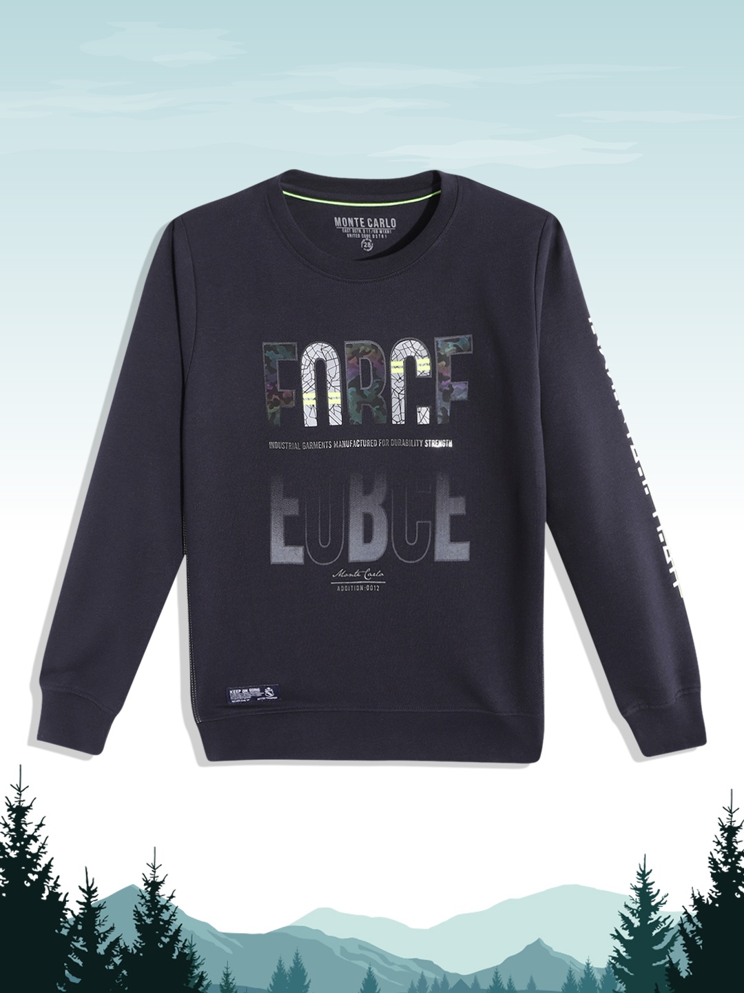 

Monte Carlo Boys Navy Blue & Grey Printed Sweatshirt