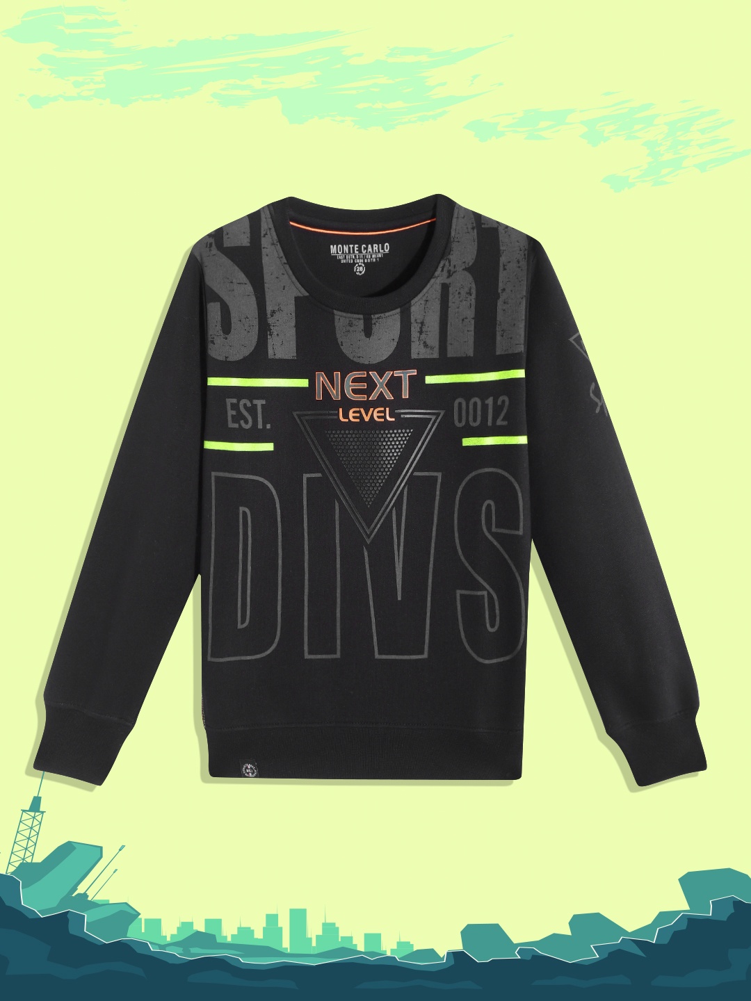 

Monte Carlo Boys Black & Grey Printed Sweatshirt