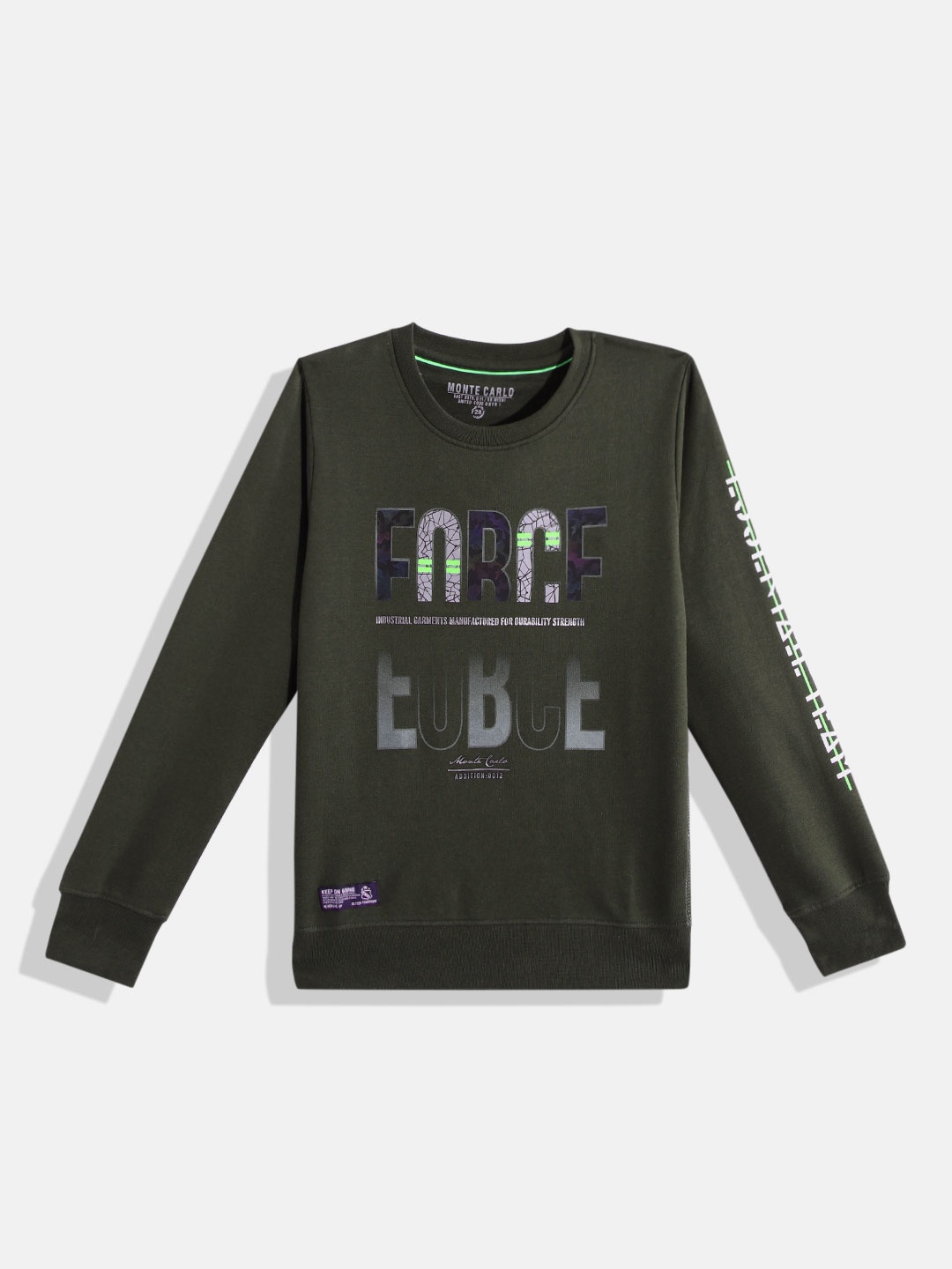 

Monte Carlo Boys Olive Green & Grey Printed Sweatshirt
