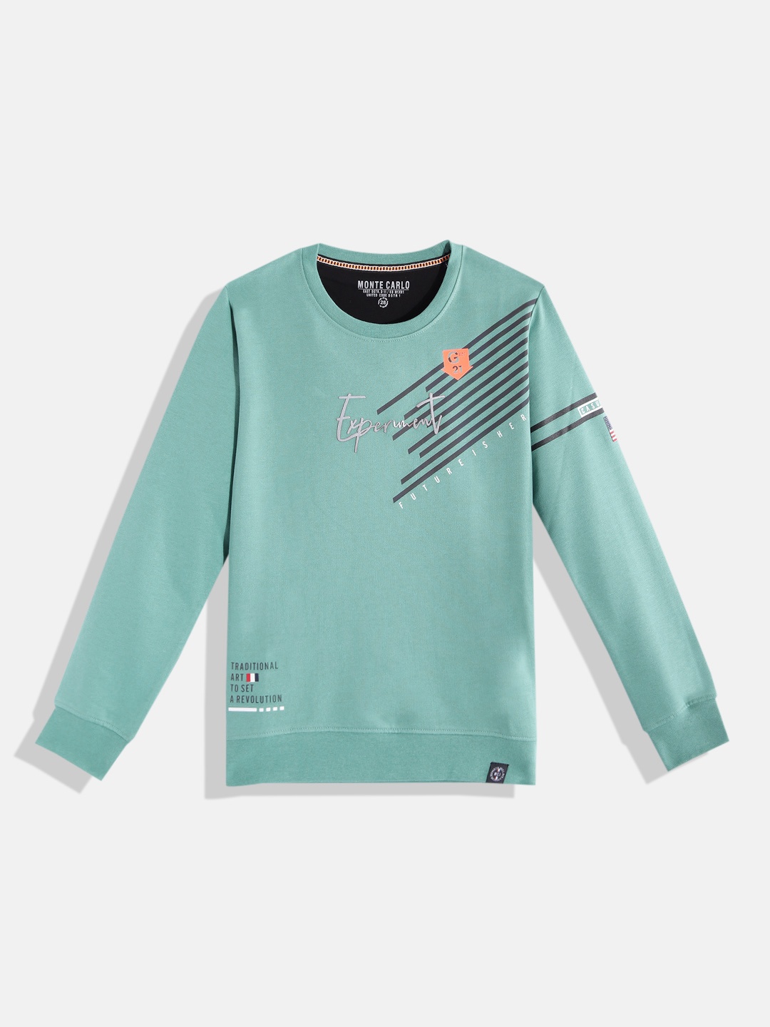 

Monte Carlo Boys Green & Grey Placement Striped Sweatshirt