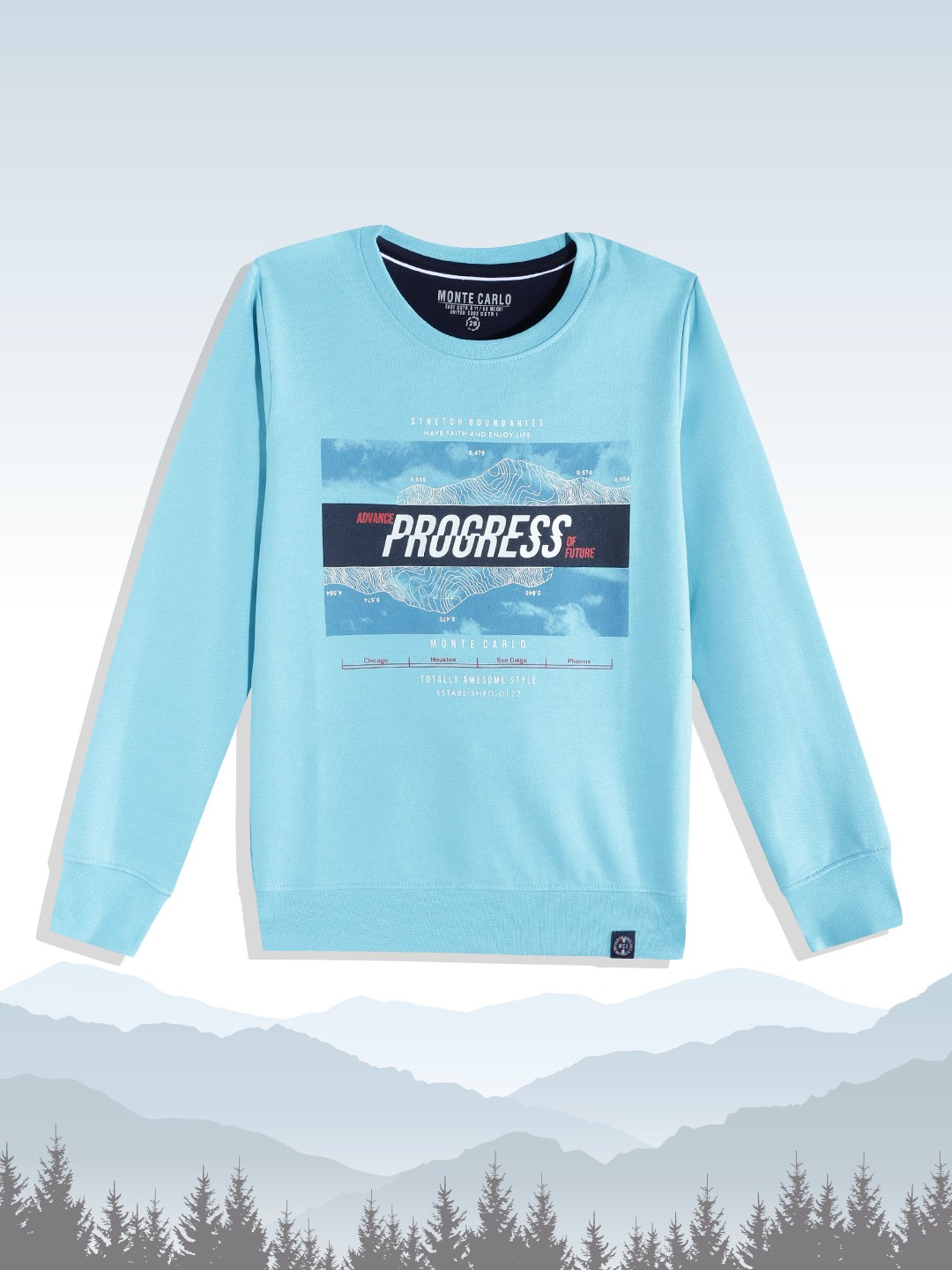 

Monte Carlo Boys Blue & White Printed Sweatshirt