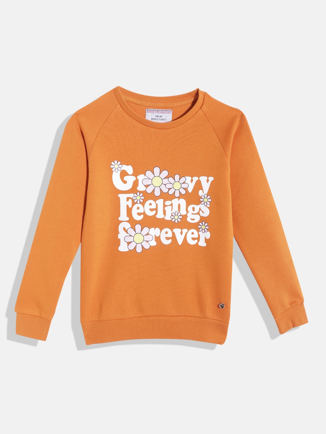 

Monte Carlo Girls Orange & White Typography Printed Sweatshirt