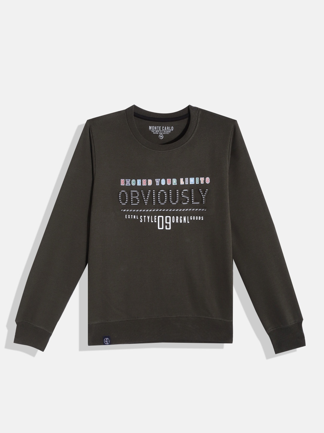 

Monte Carlo Boys Olive Green & White Printed Sweatshirt