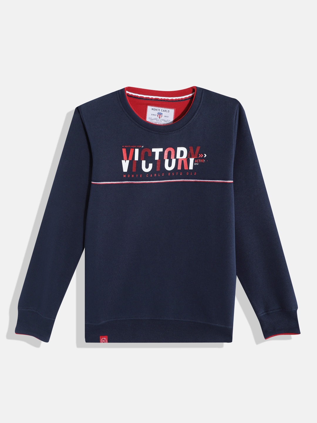 

Monte Carlo Boys Navy Blue & Red Typography Printed Sweatshirt