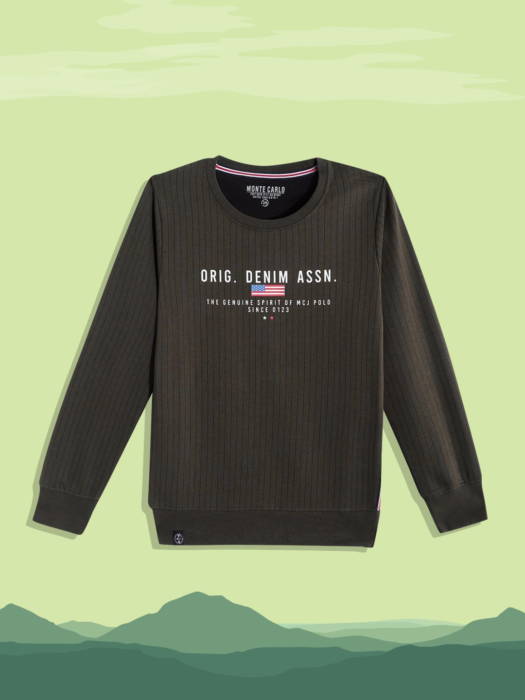 

Monte Carlo Boys Olive Green & White Typography Printed Sweatshirt