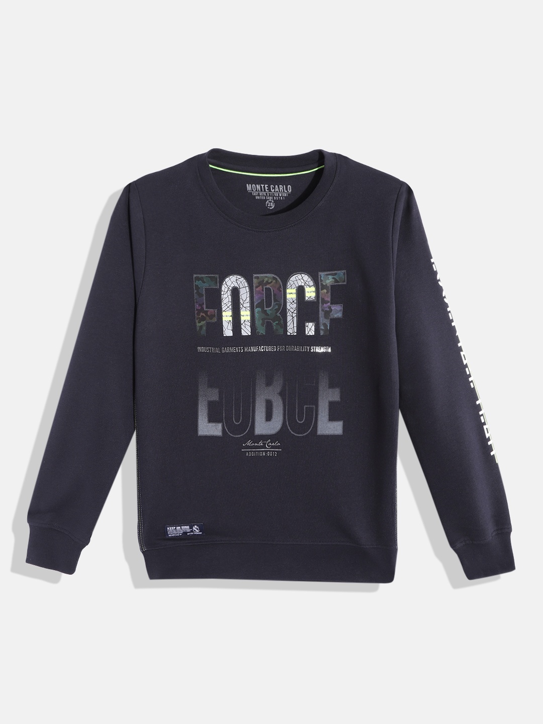 

Monte Carlo Boys Navy Blue & Grey Printed Sweatshirt