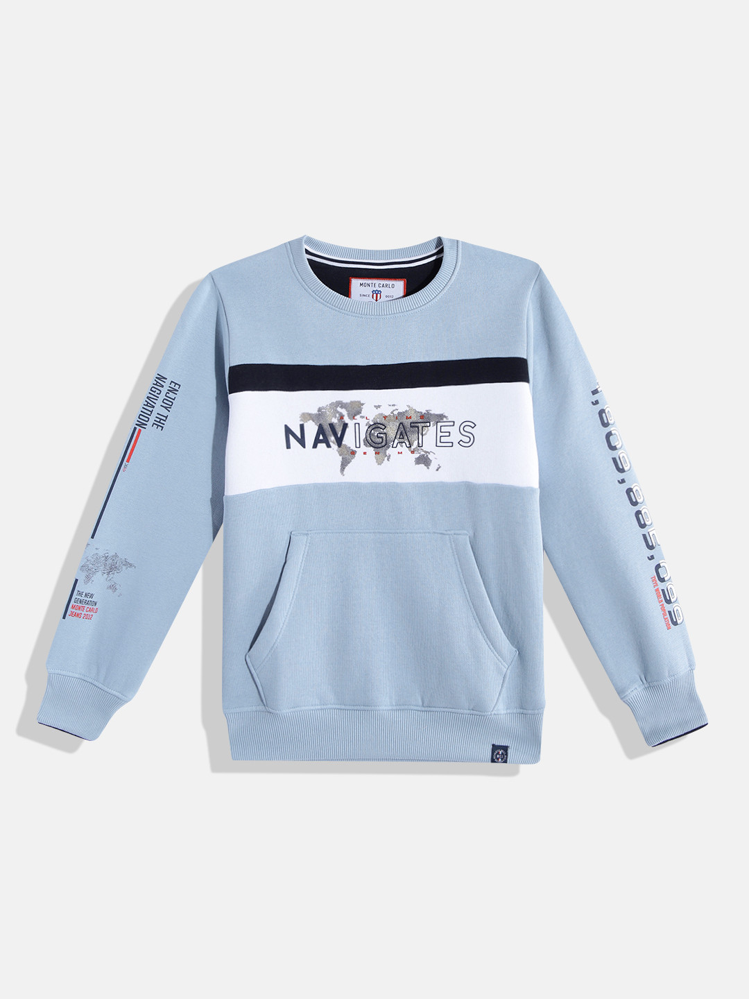 

Monte Carlo Boys Blue & White Printed Sweatshirt