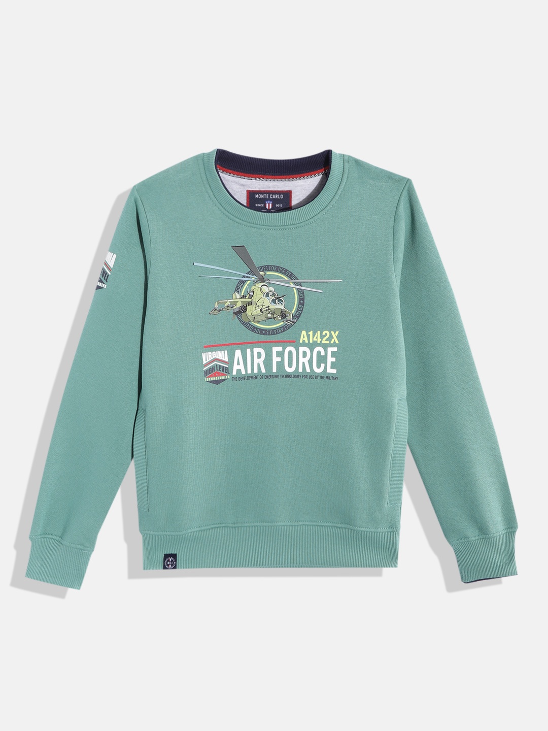 

Monte Carlo Boys Sage Green & White Typography Printed Sweatshirt