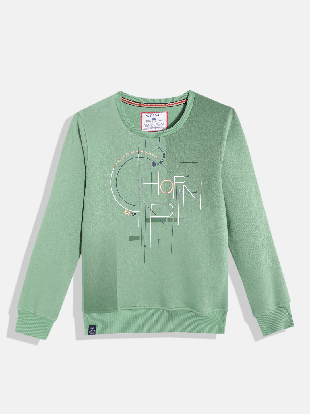

Monte Carlo Teen Boys Sage Green & White Printed Sweatshirt