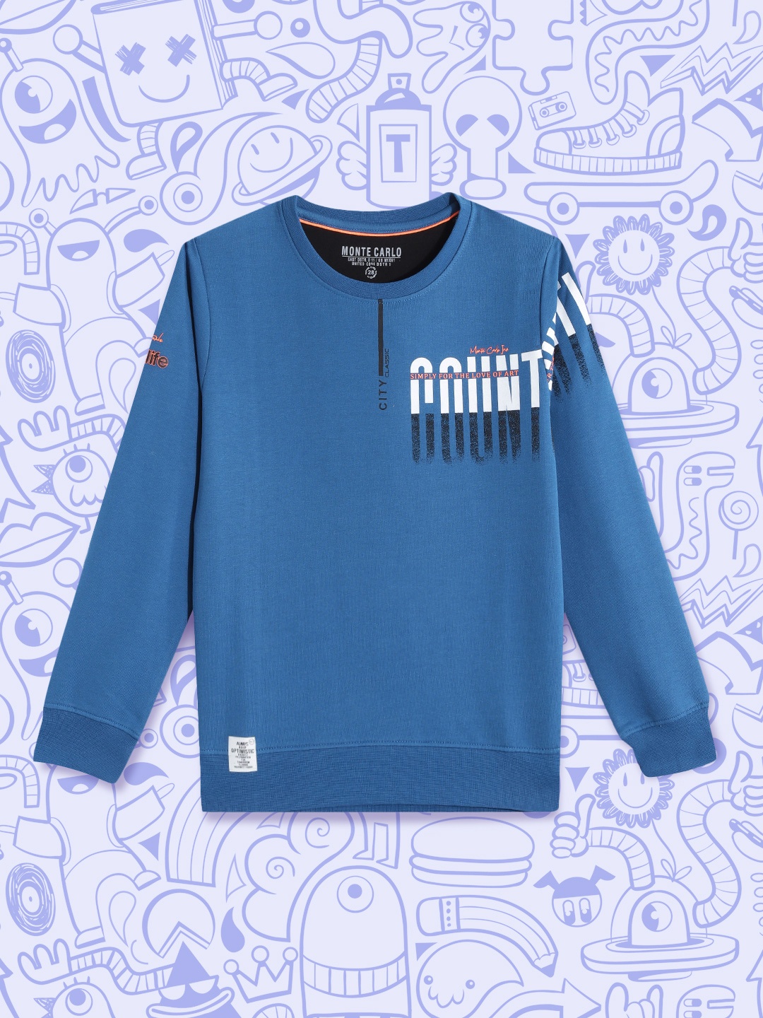 

Monte Carlo Boys Blue Printed Sweatshirt