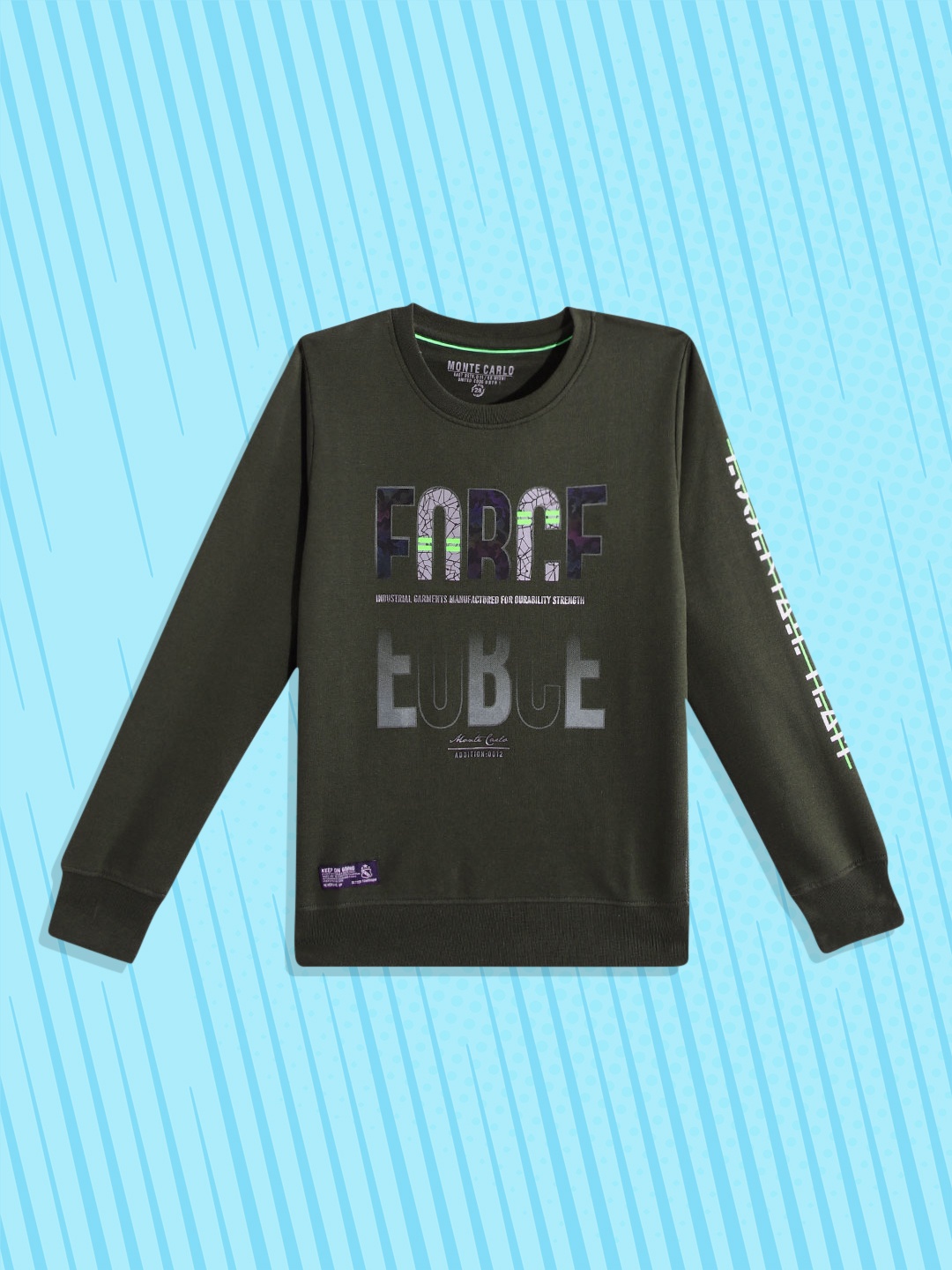 

Monte Carlo Boys Olive Green & Grey Printed Sweatshirt