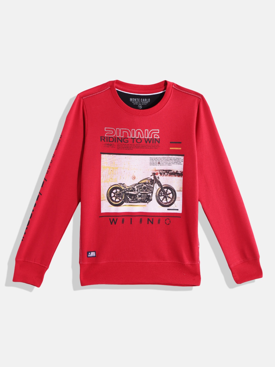 

Monte Carlo Boys Red & Black Printed Sweatshirt