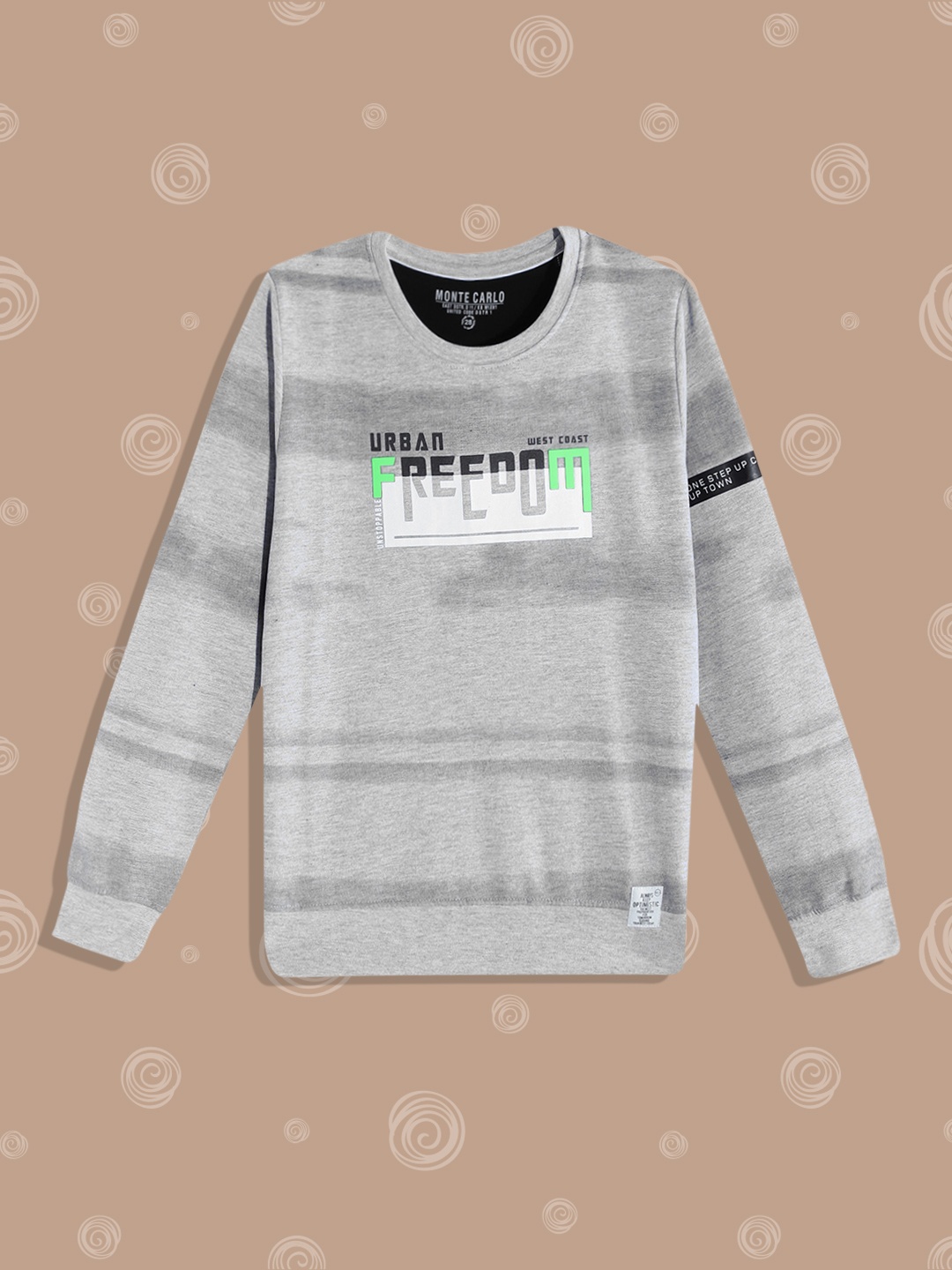 

Monte Carlo Boys Grey Melange & White Typography Printed Sweatshirt