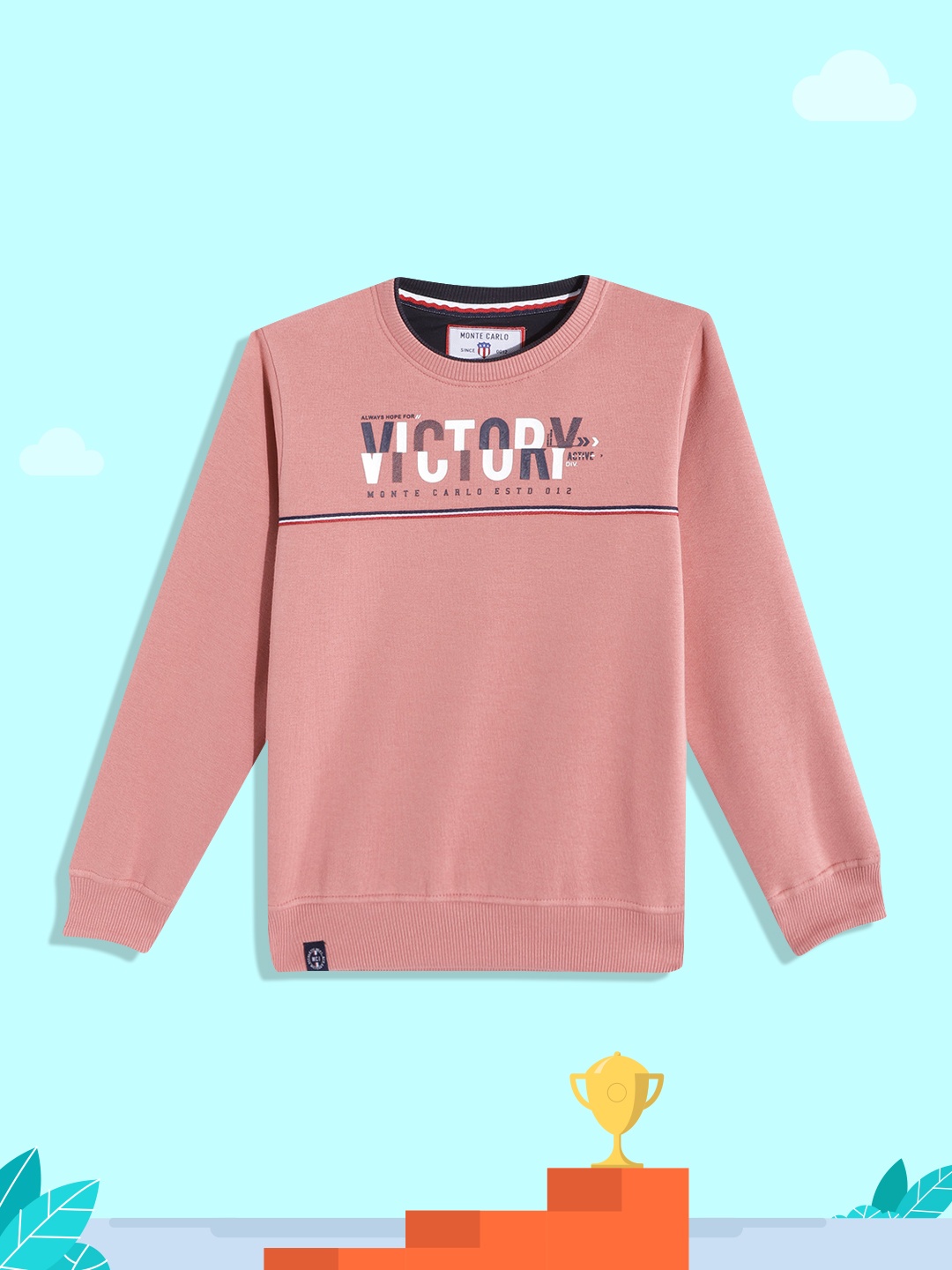 

Monte Carlo Boys Dusty Pink & White Typography Printed Sweatshirt, Rose