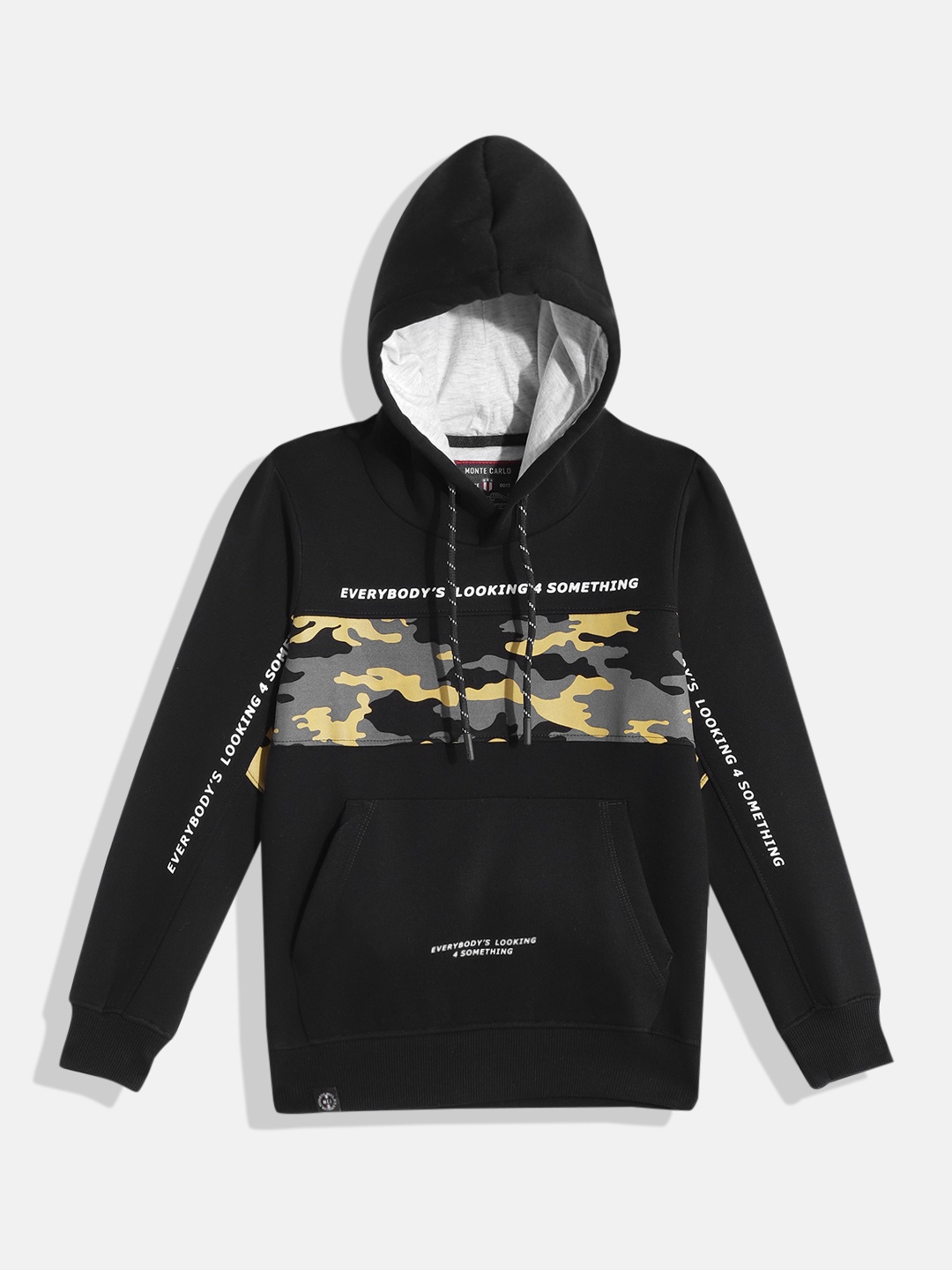 

Monte Carlo Boys Black & Grey Camouflage Print Hooded Sweatshirt
