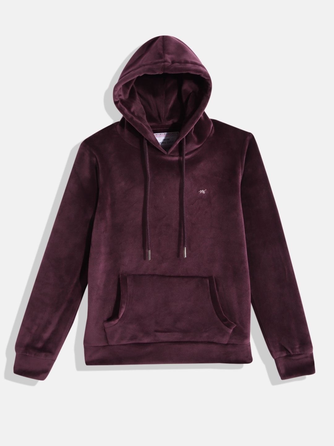 

Monte Carlo Girls Burgundy Solid Velvet Finish Hooded Sweatshirt