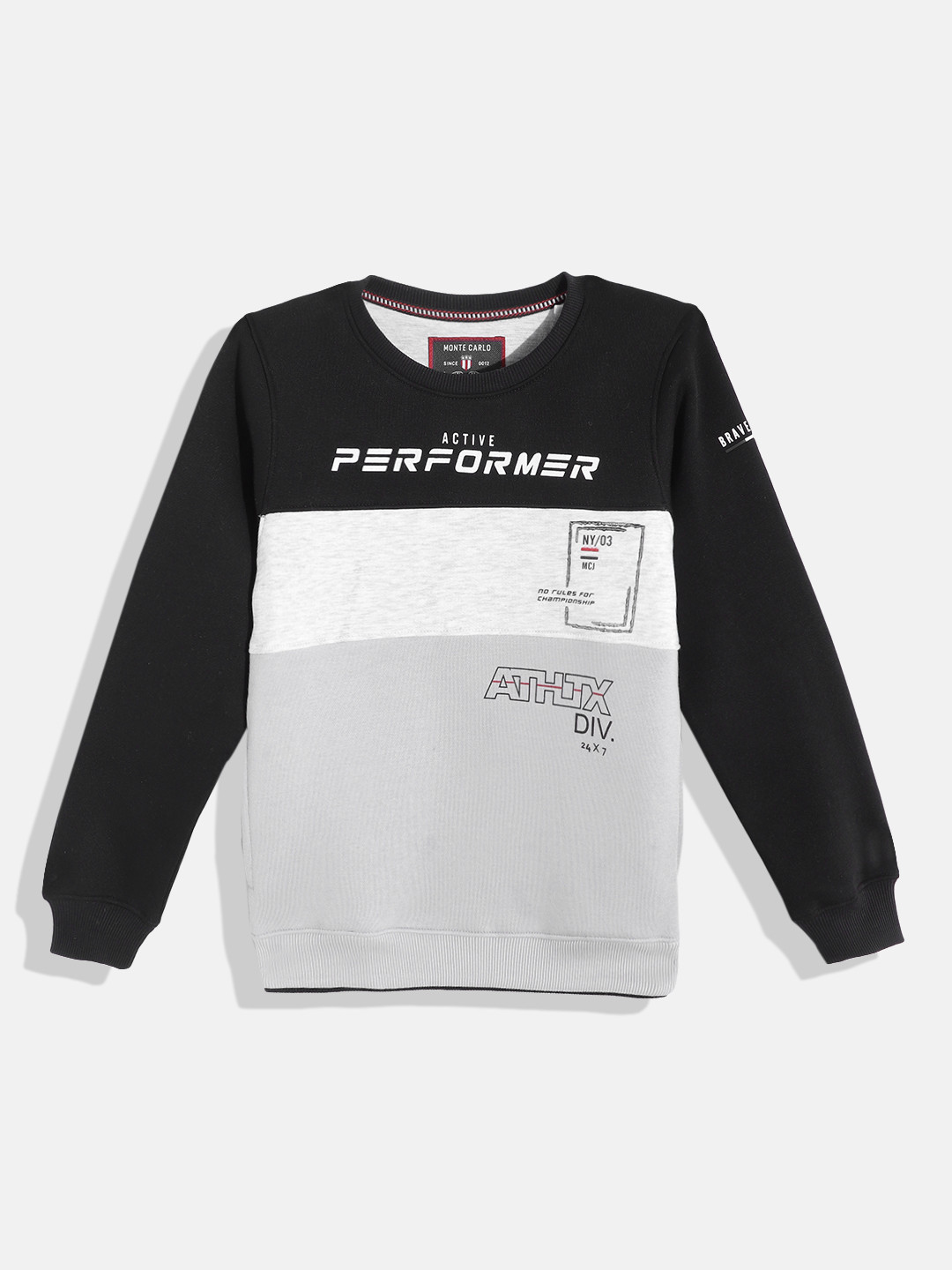 

Monte Carlo Boys Black & Grey Colourblocked Sweatshirt