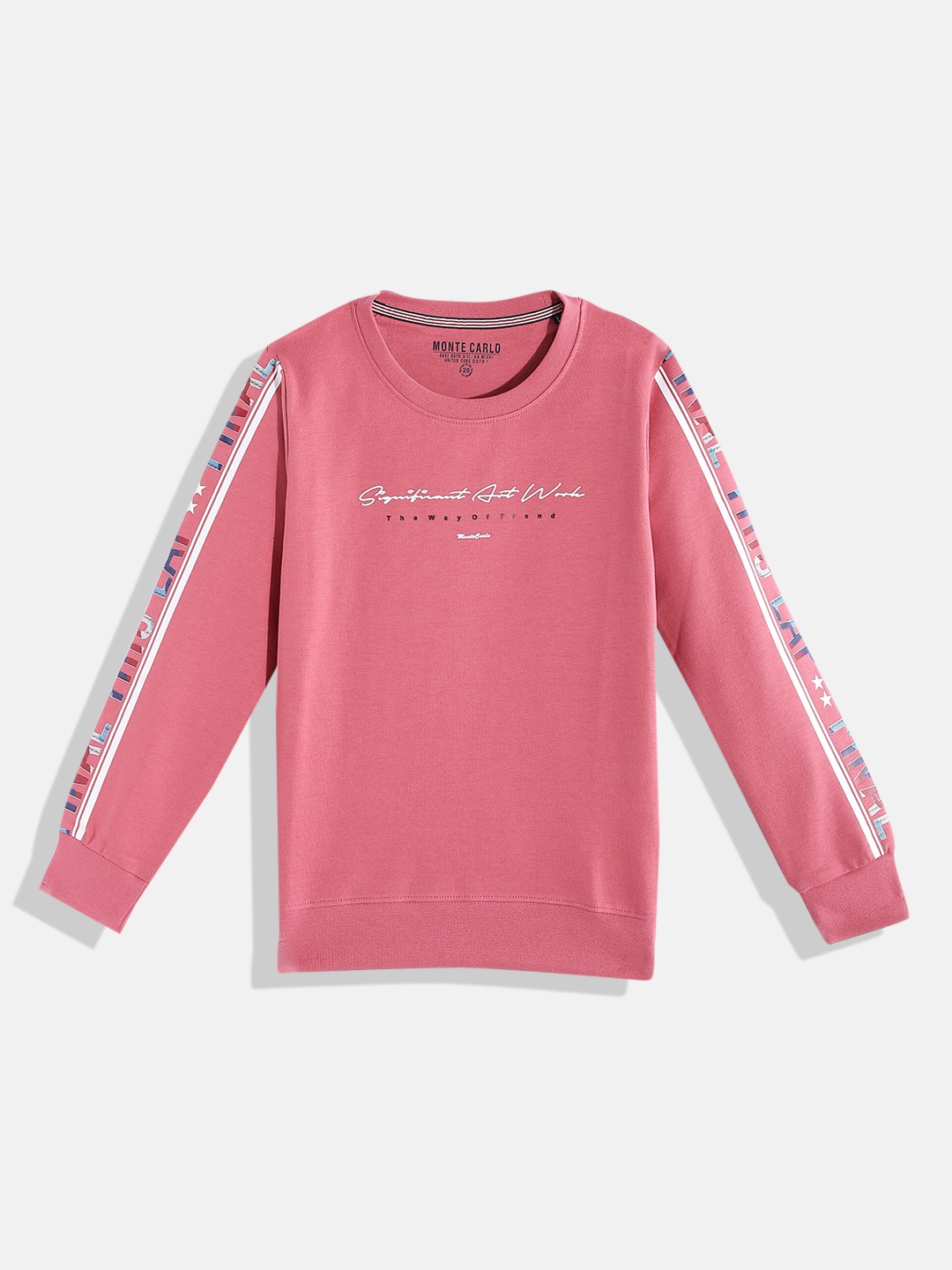 

Monte Carlo Boys Peach-Coloured & White Typography Printed Sweatshirt