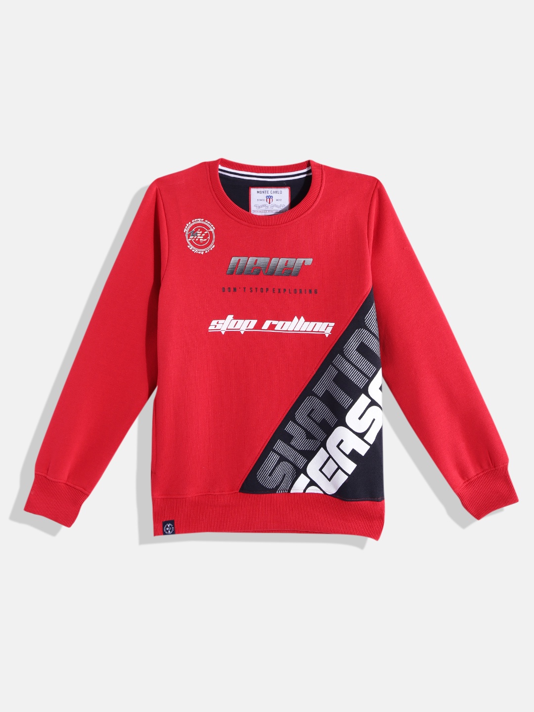 

Monte Carlo Boys Red & Black Printed Sweatshirt