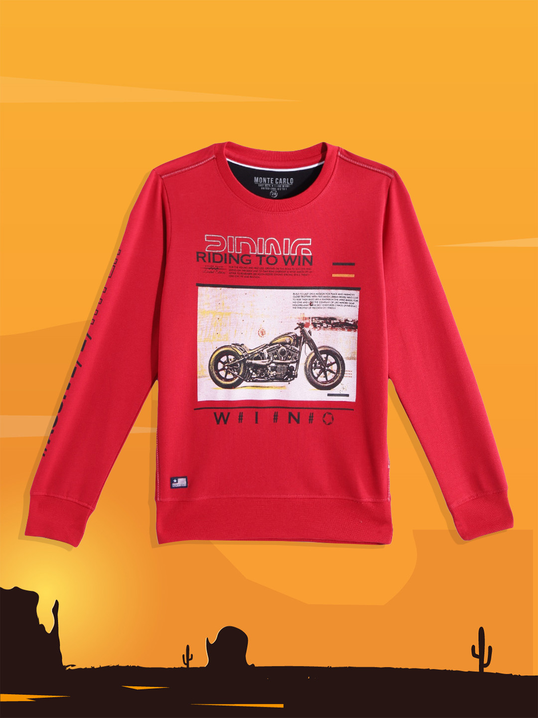 

Monte Carlo Boys Red & Black Printed Sweatshirt